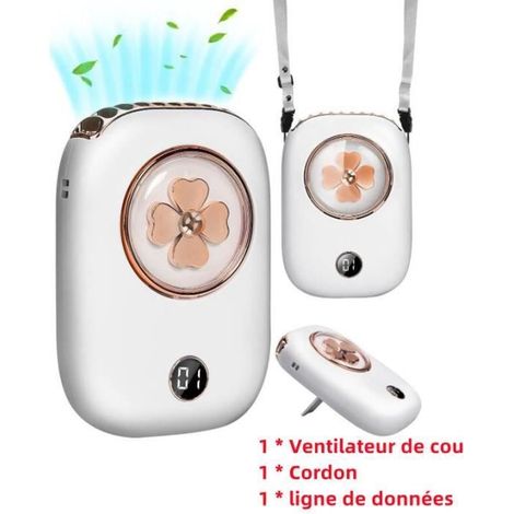 Ventilateur de cou - Marque inconnue - Modèle inconnu - Affichage LED - Portable - Mains libres (1/4)