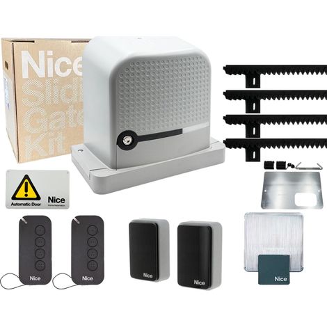 Kit NICE RBS600BDKCE avec automatisation de crémaillère 4 MT pour portails coulissants ROBUS RBS 600 600 kg 24 V