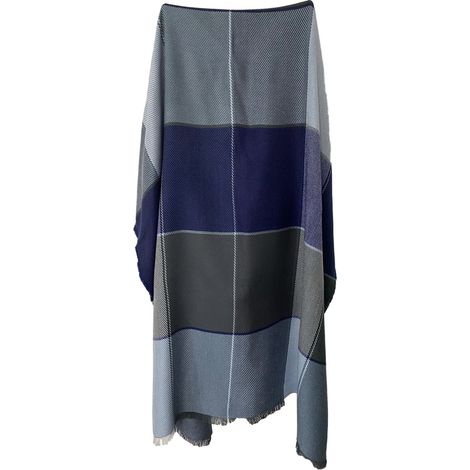 Plaid SWANS 130 x 170 cm bleu et gris