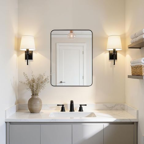 WOLTU 50x70 cm Modern Bathroom Mirror Light Horizontal and Vertical Mounting (1/5)