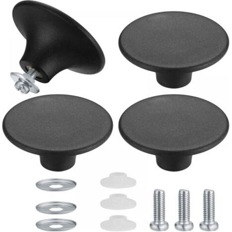 4 Pièces Boutons de Couvercle de Casserole- Noir, Boutons de Couvercle de Pot, Poignée Casserole Universelle de Cuisine en Acier Inoxydable Résistant (1/5)