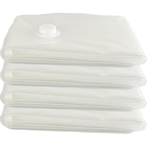 Lot de 4 sacs sous vide 60x80cm Housses de rangement pour vêtements, couettes, couvertures et oreillers Réutilisables (1/5)