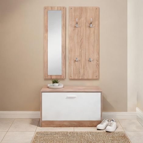 Console color legno Bianco en legno truciolare 80 x 27 x 46,5 cm (1/5)