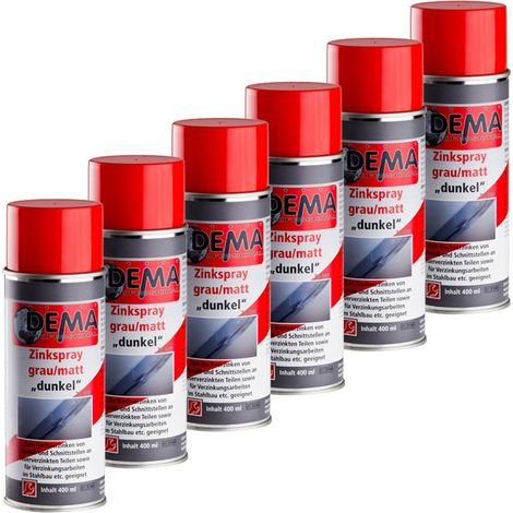 Zink PROFESSIONAL Spray Set 6 x 400 ml grau matt Zinkspray Dose hitzebeständig (1/5)