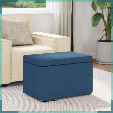876763 Tabouret Bleu 61 x 41 x 40 cm Tissu et bois stratifié (1/5)
