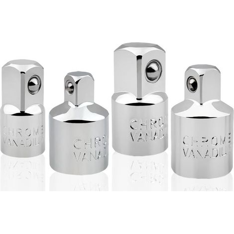 4 Pièces Jeu D'adaptateurs Adaptateur à Clique Jeu D'adaptateurs de Douilles 12.5mm à 10mm, 10mm à 12.5mm, 10mm à 6.3mm, 6.3mm à 10mm pour Douille à Cliquet Clés (1/5)