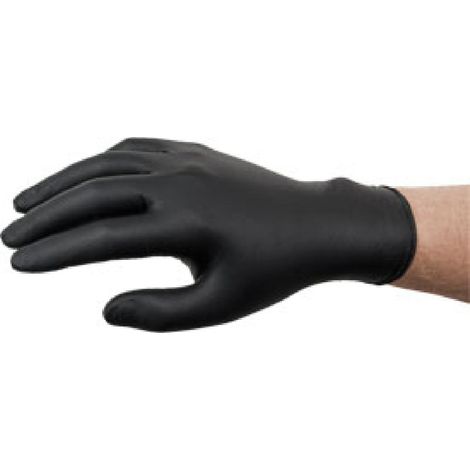 Gants nitrile jetables noirs non poudres T7-8 boite de 100 - taille M
