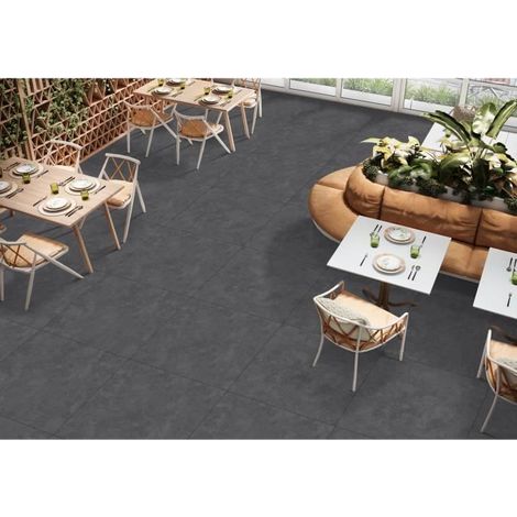 Carrelage effet béton MARLON BLACK 80x80cm Mat - Paquet de 1.92 m2