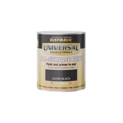 Rust-Oleum Universal All Surface Brush on Paint - Gloss - Black - 250ml