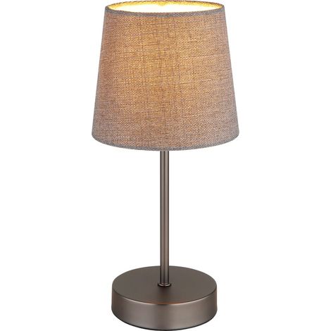 Tischlampe Tischleuchte Wohnzimmerlampe Schalter Schwarz Metall Textil H 32 cm (1/5)