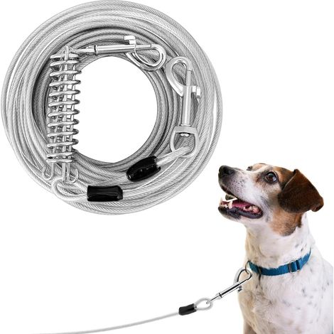 ® Longe pour Chien 15m, Laisses pour Chiens Φ5 mm avec Ressort et Crochet, Laisses pour Chiens, pour Course, Camping (1/5)