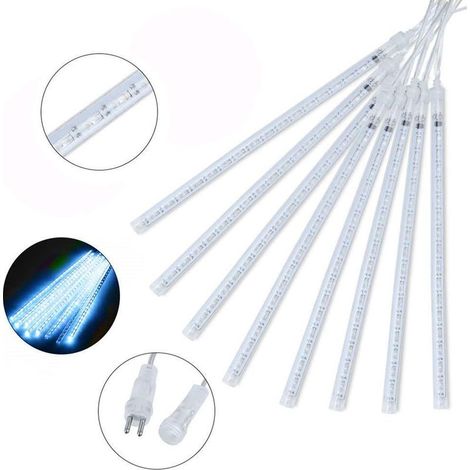 Guirlande lumineuse LED LX effet pluie de météores - bleue - 30 cm, 8 prises (prise européenne) (1/5)