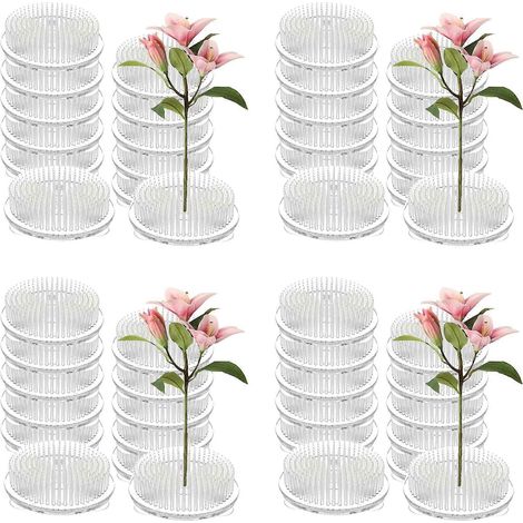 48 hérissons de fleurs pour compositions florales, vases, en plastique transparent, 7 cm (2,76 pouces) (1/5)