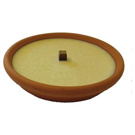 Cereria Di Giorgio Fiaccola Giardino Terracotta D 17,5 Cm Cera Avorio