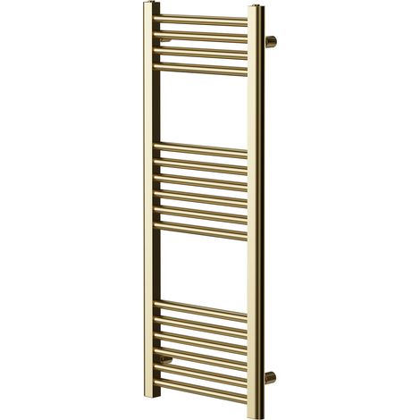 Pizarro Brushed Brass 1000mm x 400mm Straight Heated Towel Rail (1/5)