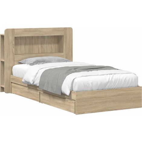 Estructura de cama con almacenamiento Roble Sonoma 75 x 190 cm vidaXL (1/5)
