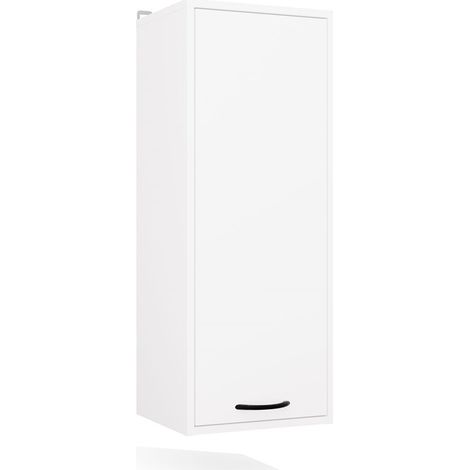 Wandhängender Badezimmerschrank Nina W1D, weiß, Säule, 3 Regalböden, für Badezimmer (1/5)