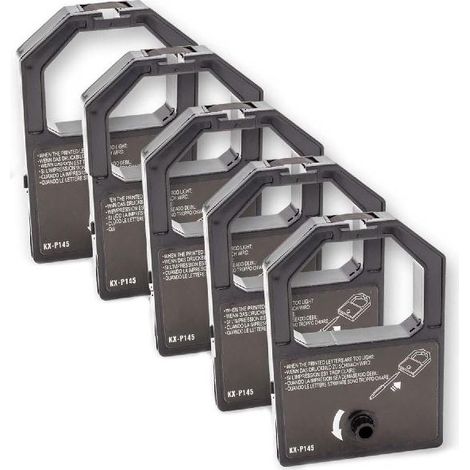 vhbw 5x Ribbon Cartridge compatible with Panasonic KX-P 1150, KX-P 115 i, KX-P 115, KX-P 1140 Dot Matrix, Receipt Printer - Black Ink Ribbon