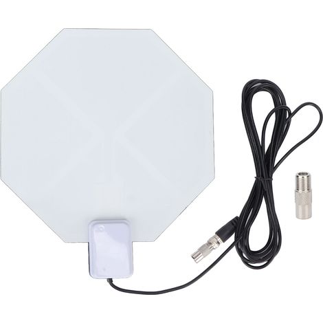 Antenne TV numérique intérieure forme hexagonale 5 dB, mâle F, UHF 470-862 MHz, amplifiée HD pour HDTV (LAN1038) (1/5)