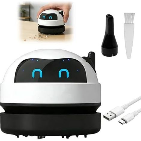 Mini Aspirateur de Table USB Rechargeables,360° silencieuse,Blanc (1/5)