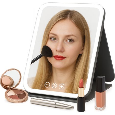 Specchio cosmetico touchscreen illuminato a LED per il trucco (1/5)