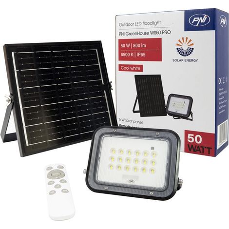 Projecteur LED - PNI-WS50-PRO - 50W - Solaire 6W 5000mAh - 800 lm