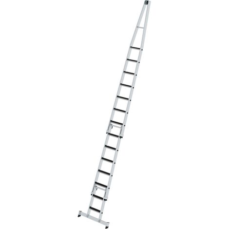 MUNK Stufen- Glasreinigerleiter 4-teilig mit clip-step R13 und nivello Traverse 2/6+5+7 Stufen