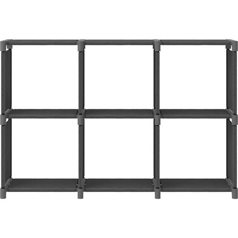 Maison Exclusive - Würfel-Regal 6 Fächer Grau 103x30x72,5 cm Stof (1/5)