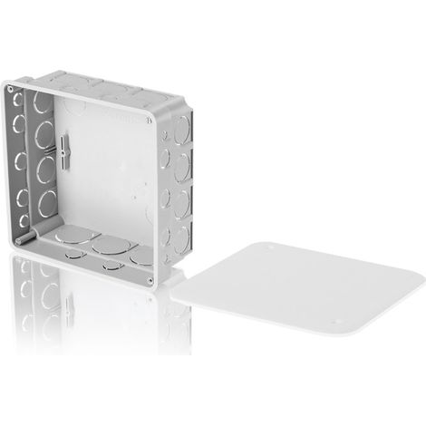 Caja de conexiones empotrada con tapa, 150x150x60 mm, gris, E142