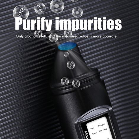 Détecteur d'alcool expiré rechargeable USB - Indicateur de taux d'alcoolémie élevé pour les lendemains de fête - Instrument de mesure de l'alcool consommé (1/5)