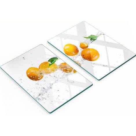 Tableaux en verre résistants et élégants à motif orange et eau 2x40x52 cm (1/5)