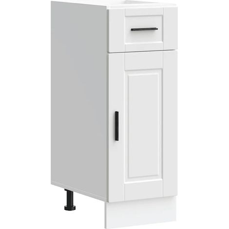 Mueble de cocina moderno con patas ajustables 30 x 46 x 81,5 cm práctico espacio de almacenamiento en madera de ingeniería blanca 020050242 (1/5)