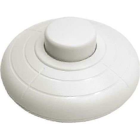 Interrupteur à pied rond blanc (1 pièce) pour lampadaire et lampe de table (1/4)