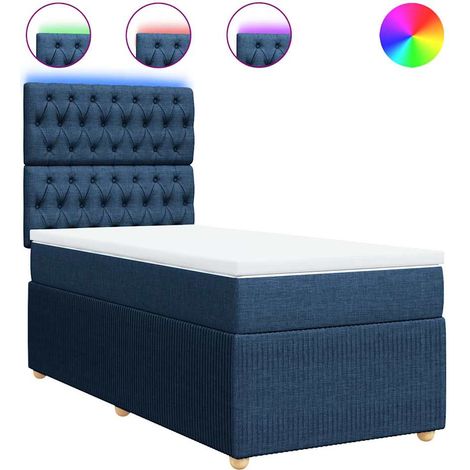 Maison Exclusive - Boxspringbett mit Matratze Blau 80x200 cm Stof (1/5)
