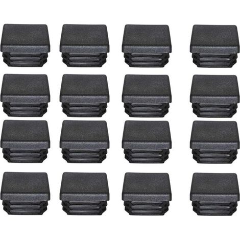 Bouchon Plastique 40x40mm Embout Tube Carre Noir Plastique Embout Bouchons D'obturation pour Pieds de Meuble Trampoline 16PCS (1/5)