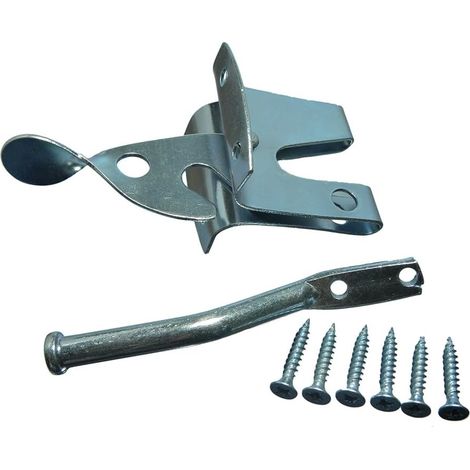 Lot de 2 loquets de portail en acier plaqué zinc + vis 1819 50 mm (1/2)