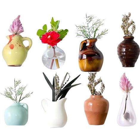 Aimants de Réfrigérateur 8 Pièces Miniatures Aimants Frigo Vase Décoratifs Éléments Décoratifs Pour Cuisine Maison (1/5)