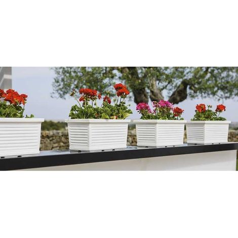 Balconera de polímero Monacis con acabado mate blanco cm 60 (60X22X20h) (1/2)