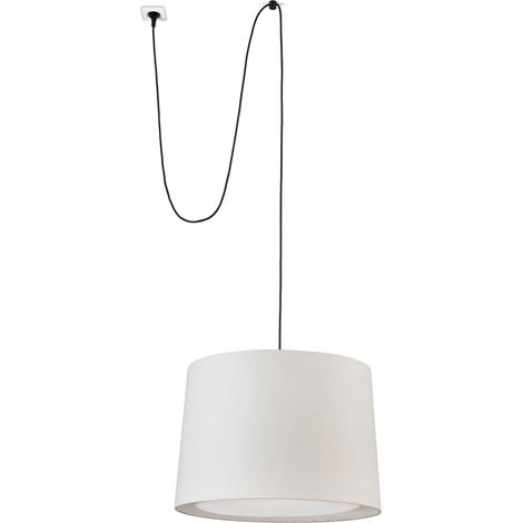 Faro CONGA Lámpara Colgante Cilíndrica Beige Con Enchufe