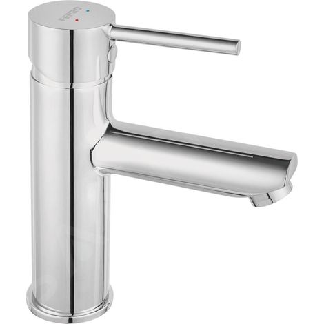 Robinet de lavabo sur pied Fiesta, bouchon clic-clac en plastique, chromé (1/2)