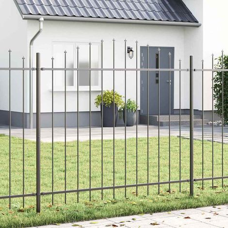 Gartenzaun Woerden Grau 170 x 190 cm Pulverbeschichteter Stahl