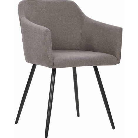 Lot de 4 Chaises de salle à manger - Chaises de cuisine taupe tissu (1/5)