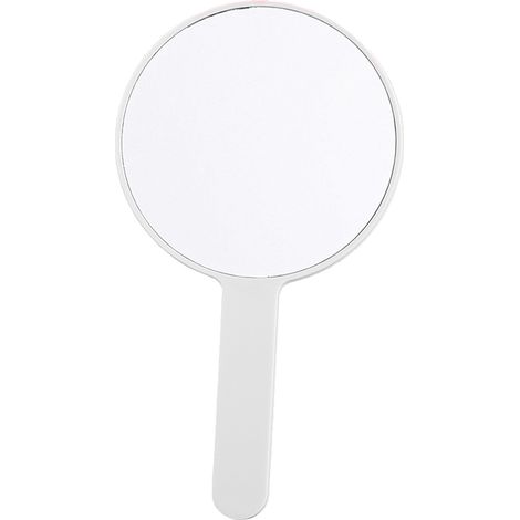 Miroir de maquillage de voyage portable - Grand miroir rond 12 x 21,5 cm - Blanc