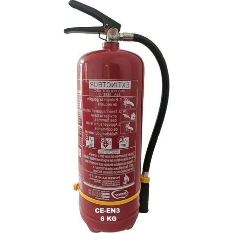 Mobiak – Extincteur 6KG à poudre ABC – Classe CE-EN3 – Capacité d'extinction 34A 183B C – Température de fonctionnement -30°C à +60°C