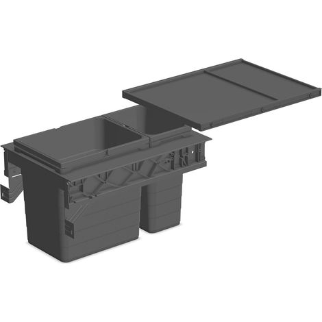 Ninka Mülltrennsystem Set eins2sechs - Einbaumülleimer 2 Fächer 1x8l & 1x 17l für KB 400/NL 500, grau (1/4)