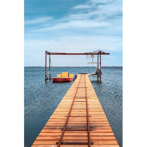 Tableau sur toile ponton parc à huître 45x65 cm - Impression sur Toile Murale Décorative - Image imprimée en HD sur Toile - Toile sur Châssis en Bois FSC - Fabriqué en France (1/4)