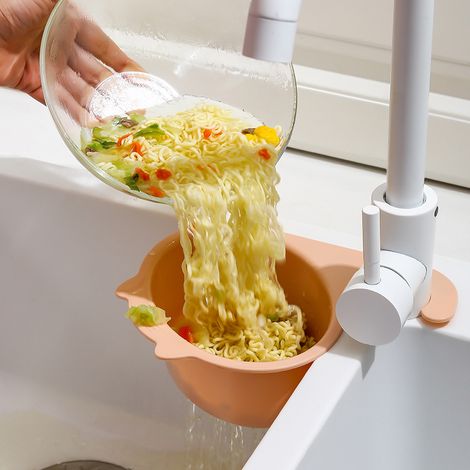 Set di 3 cestelli scolapiatti multifunzionali per rubinetto da cucina (3 colori), cestello per verdure senza foratura-lsw (1/4)