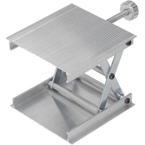 Plateforme élévatrice de laboratoire 90 x 90 mm, réglable en hauteur, outil de mesure, levage manuel, argent (1/5)