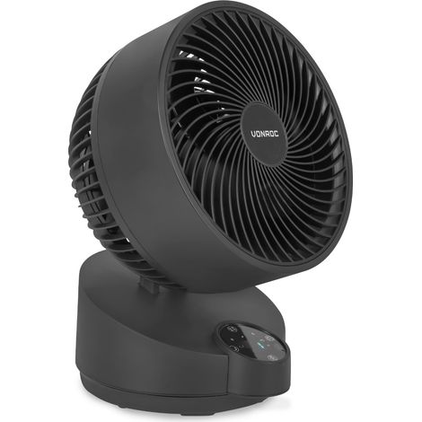 VONROC Ventilador - ventilador de sobremesa silencioso - Incl. mando a distancia - 3 velocidades - función de oscilación - inclinable 180° - negro