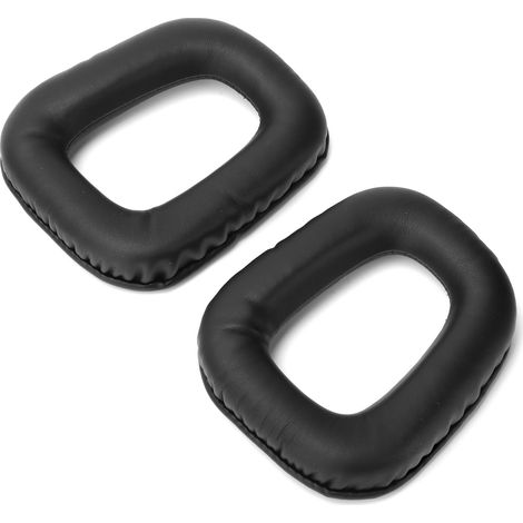 2-teilige Ersatz-Ohrpolster aus Kunstleder für Logitech G35, G930, G430 und F450 Headsets, komfortabel und langlebig, Schwarz (1/5)